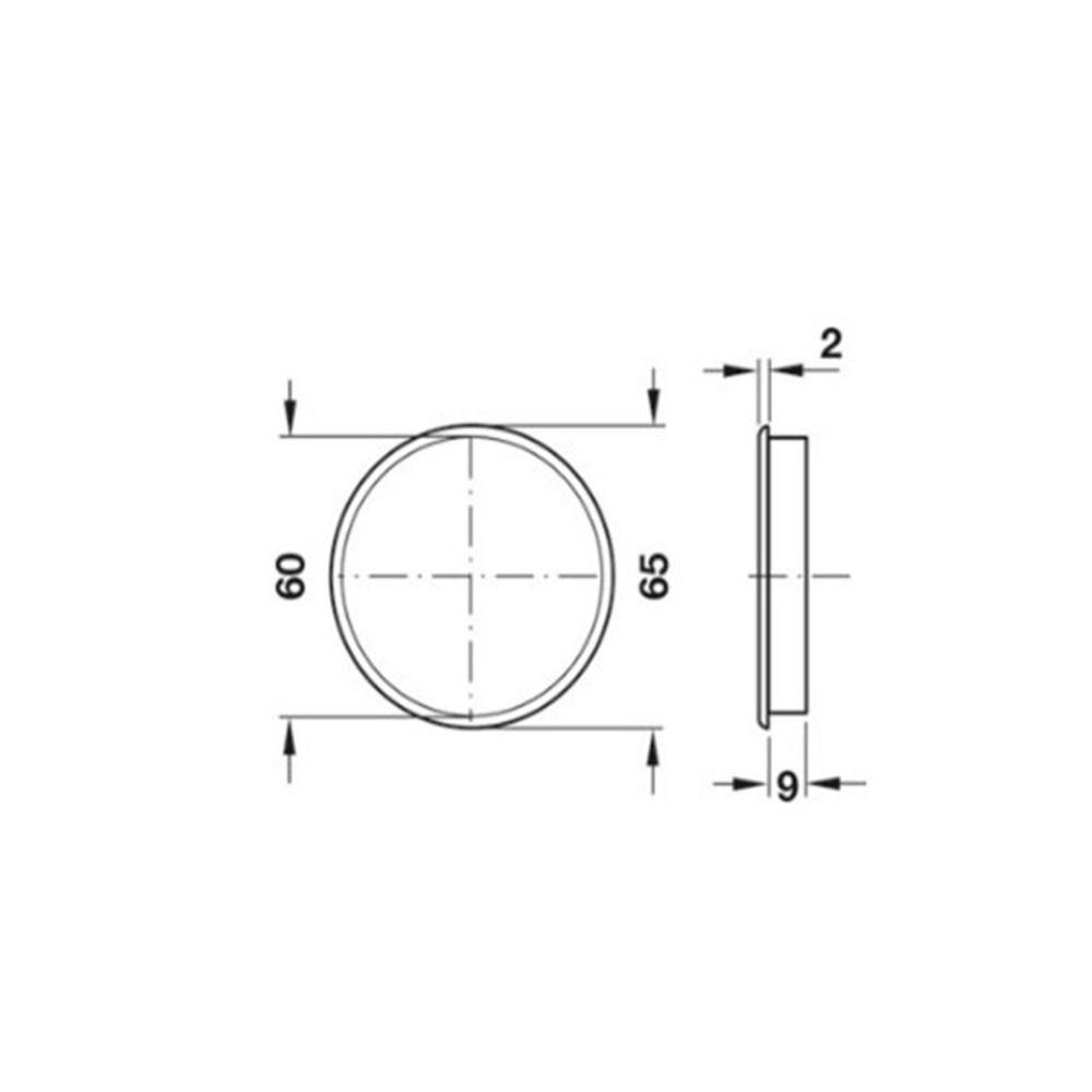Griglia di aereazione tonda con finitura Bianca da 66mm