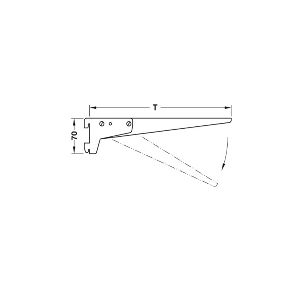 Coppia di mensole pieghevoli con bracci regolabili per aggancio su cremagliera  400 mm. finitura bianco RAL 9006