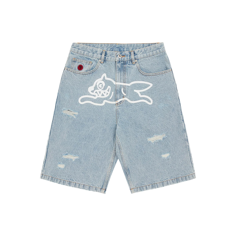 ICECREAM Pantaloncini Denim Shorts Running Dog Heavy Wash Blue 