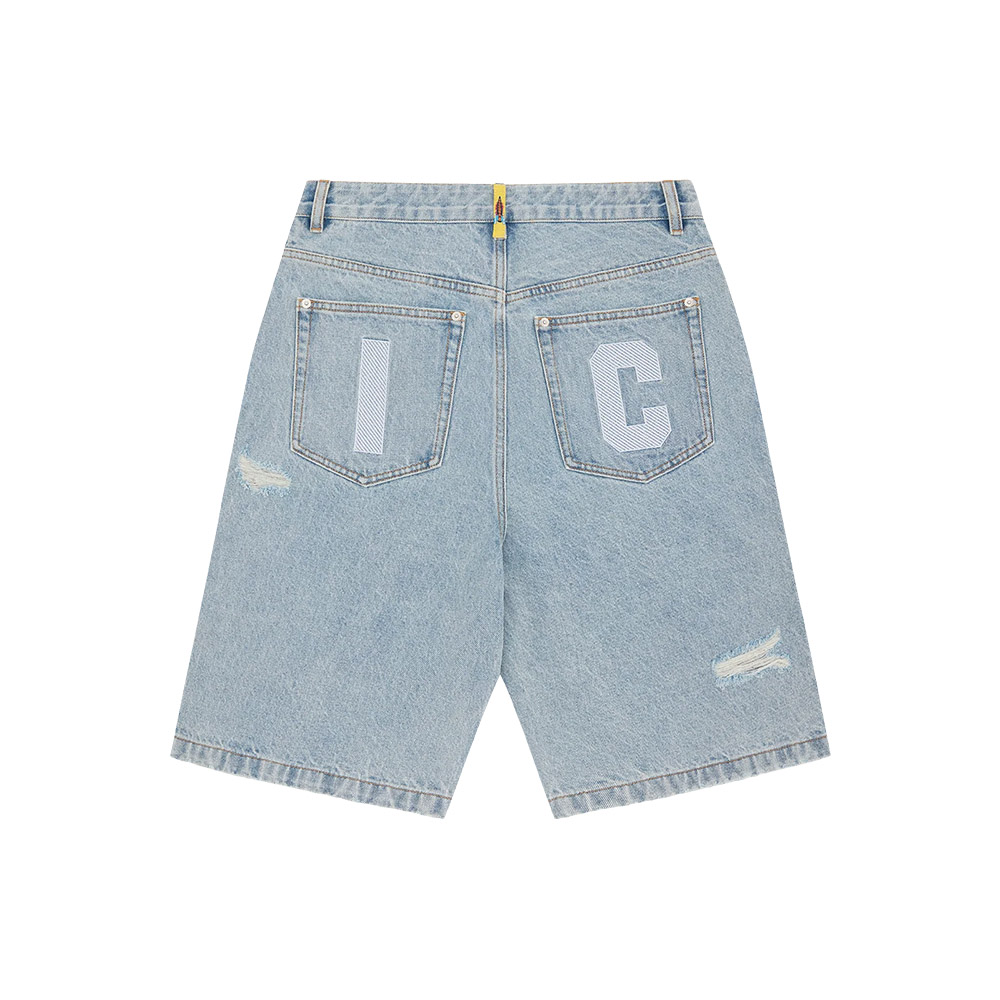 ICECREAM Pantaloncini Denim Shorts Running Dog Heavy Wash Blue 
