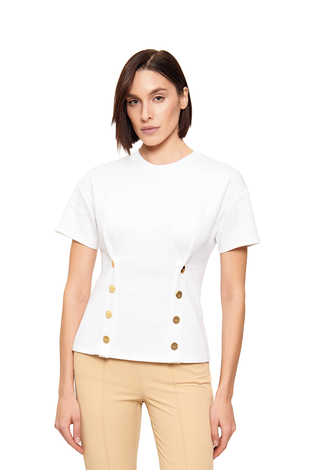 T-shirt Girocollo con Applicazioni 