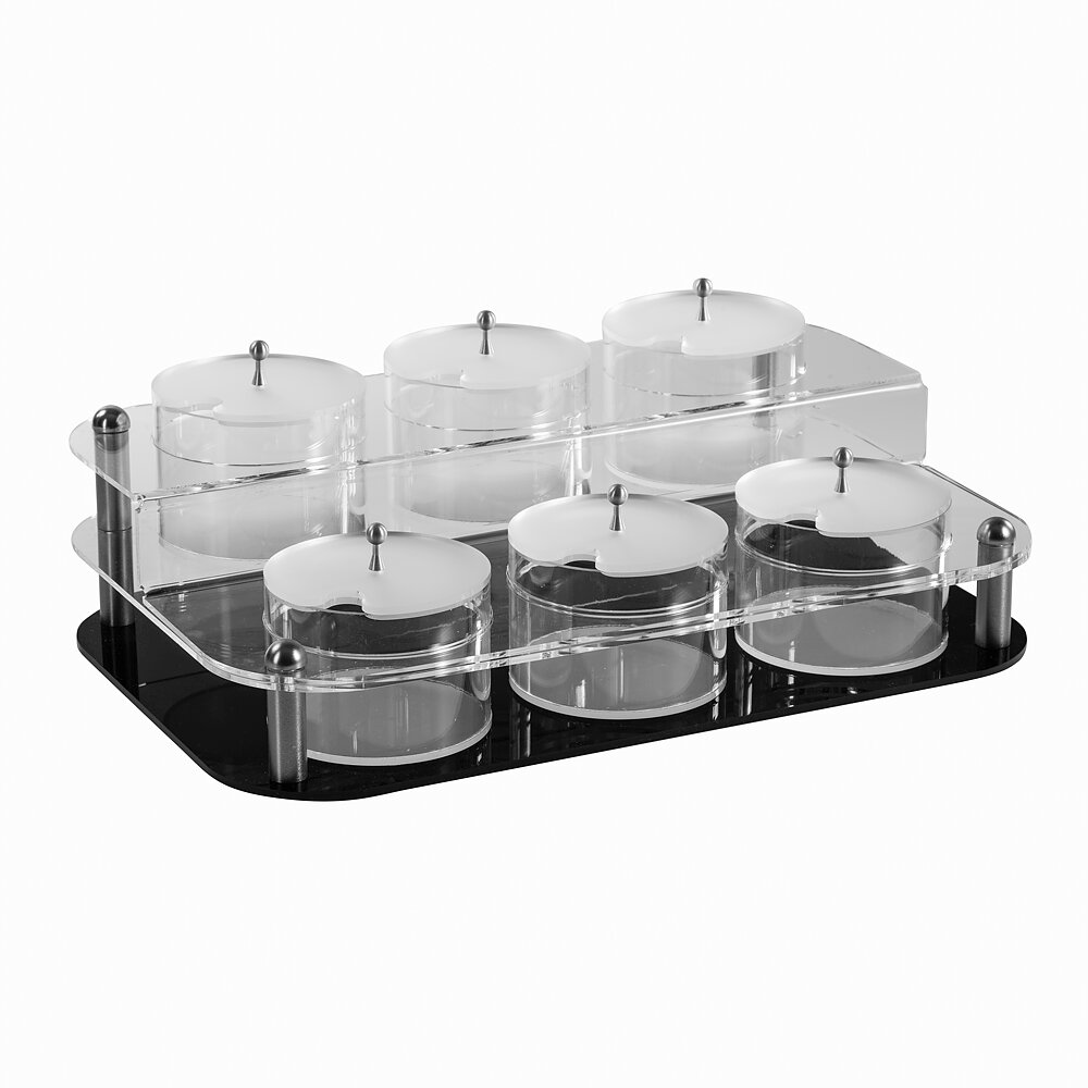 Two-shelf container structure - 6 jars