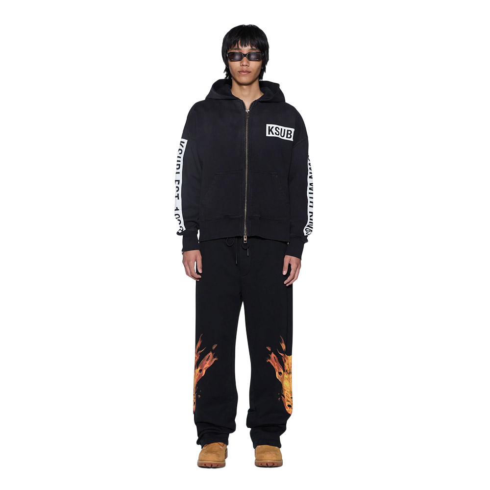 KSUBI Felpa Zip Hoodie Kings Halen Black Fade 