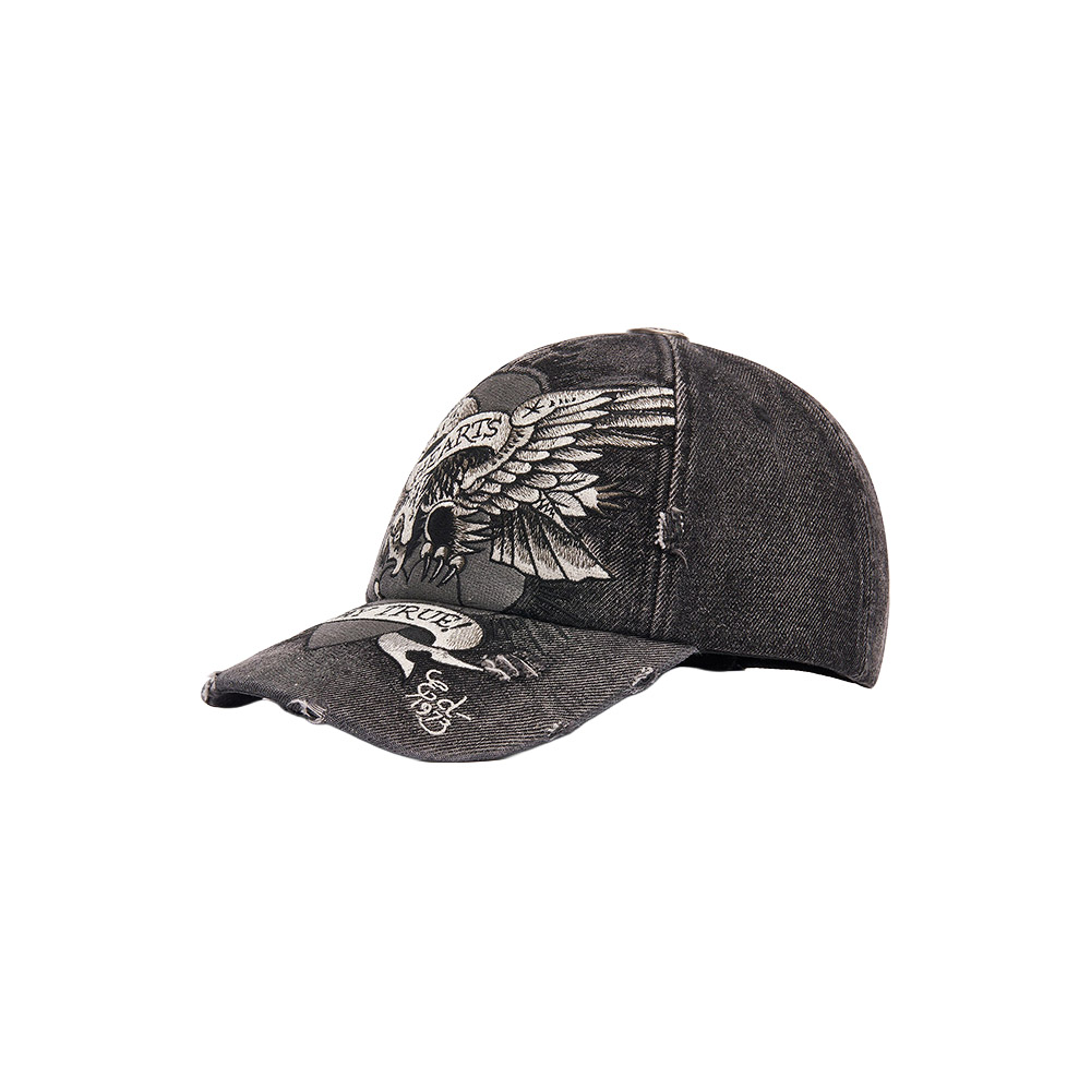 ED HARDY Cap 6 Panel Vintage Trucker Brave Hearts Black 
