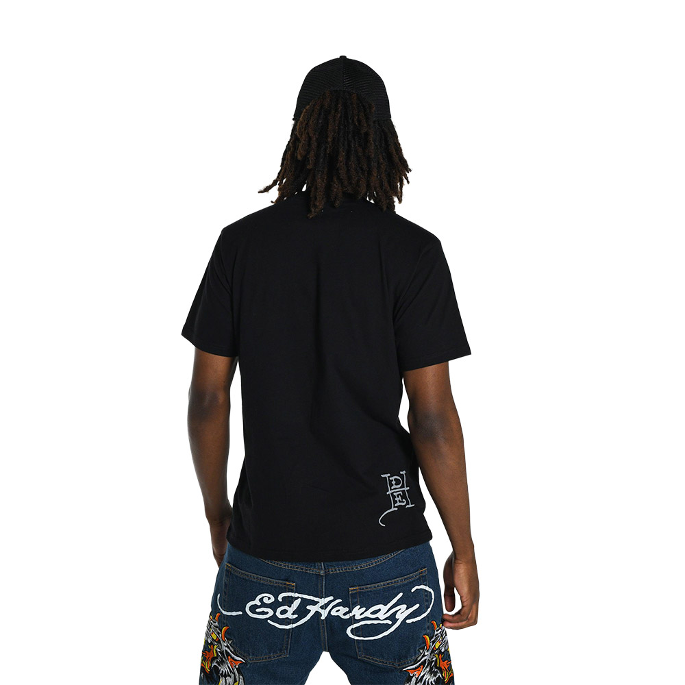 ED HARDY Maglietta Maniche Corte Tee Double Panther Black 