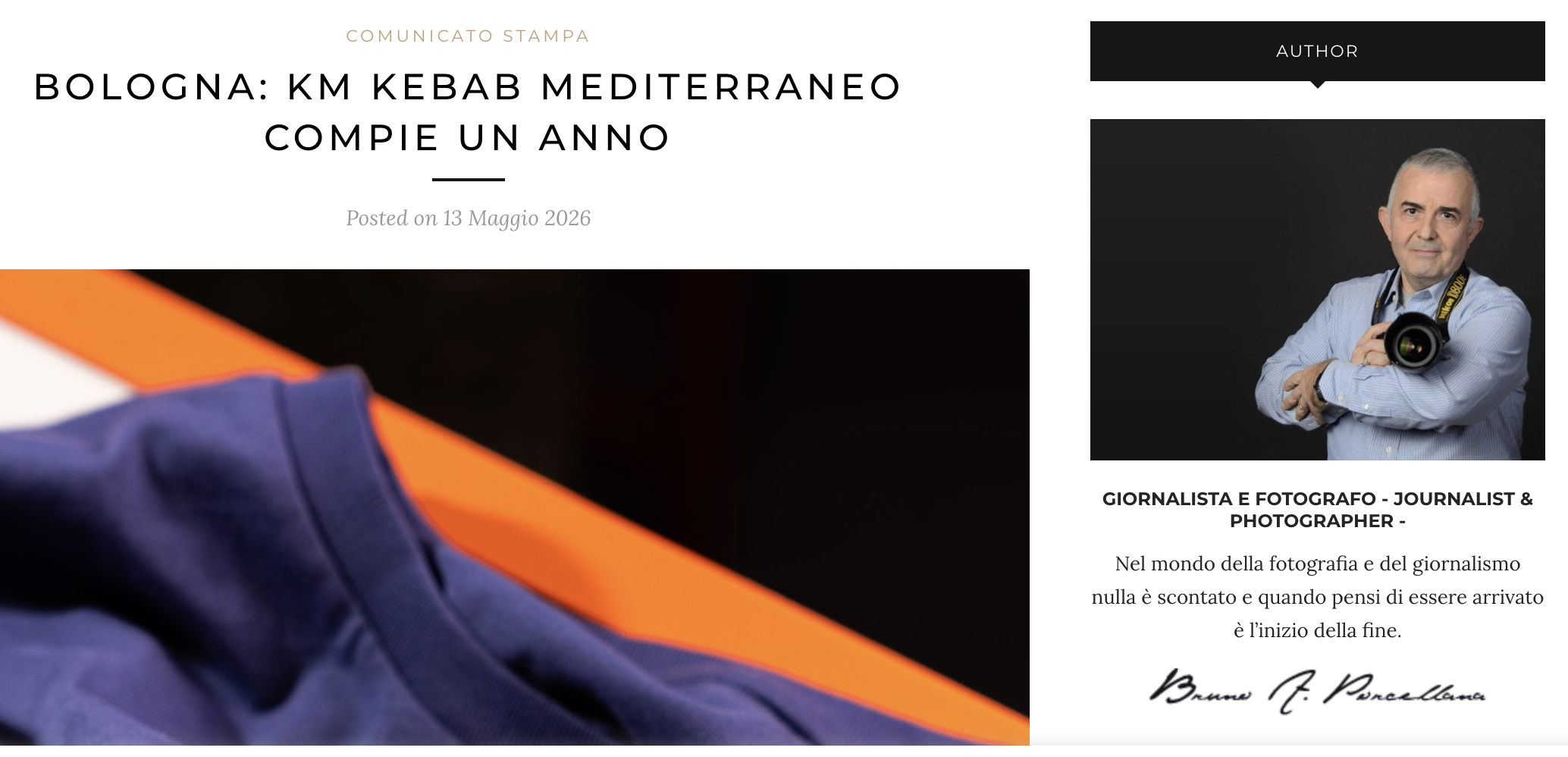 Articolo di Nonsolomodanews sul primo anno di KM Kebab Mediterraneo