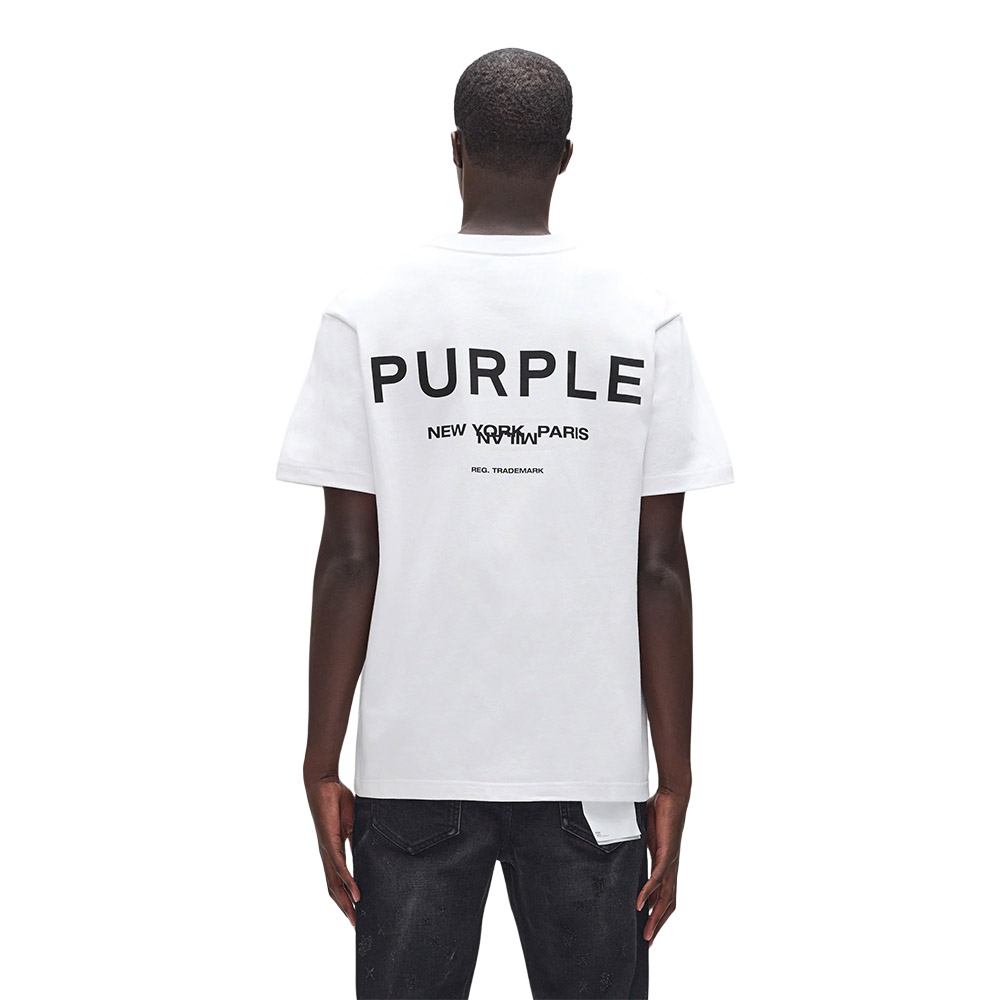 PURPLE Maglietta Maniche Corte Tee Cities White 