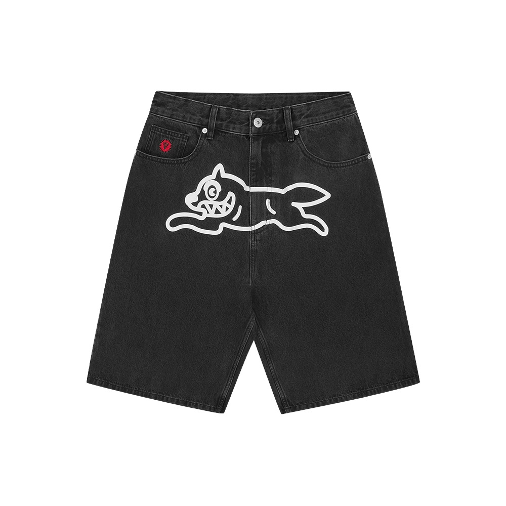 ICECREAM Pantaloncini Denim Shorts Running Dog Triple Scoop Black 
