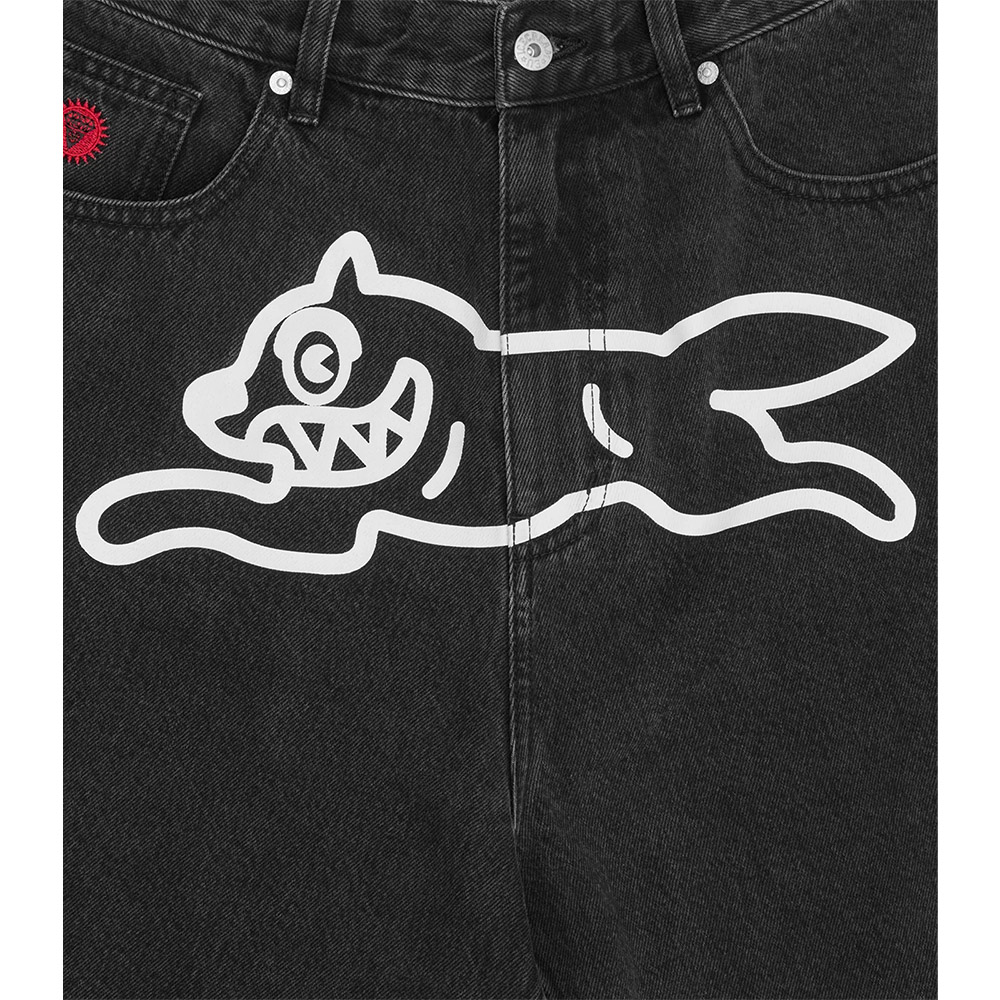 ICECREAM Pantaloncini Denim Shorts Running Dog Triple Scoop Black 