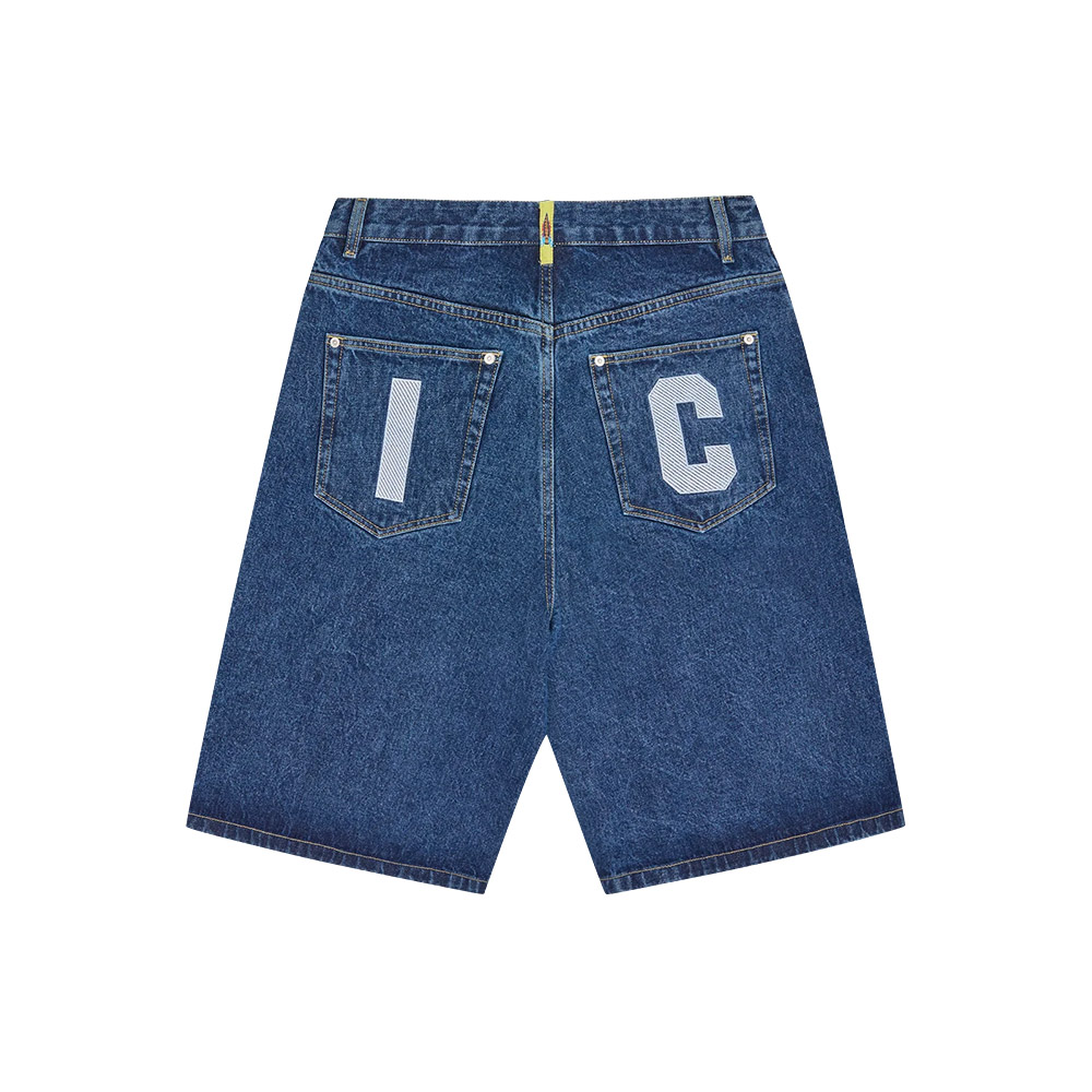 ICECREAM Pantaloncini Denim Shorts Running Dog Triple Scoop Mid Wash Blue 