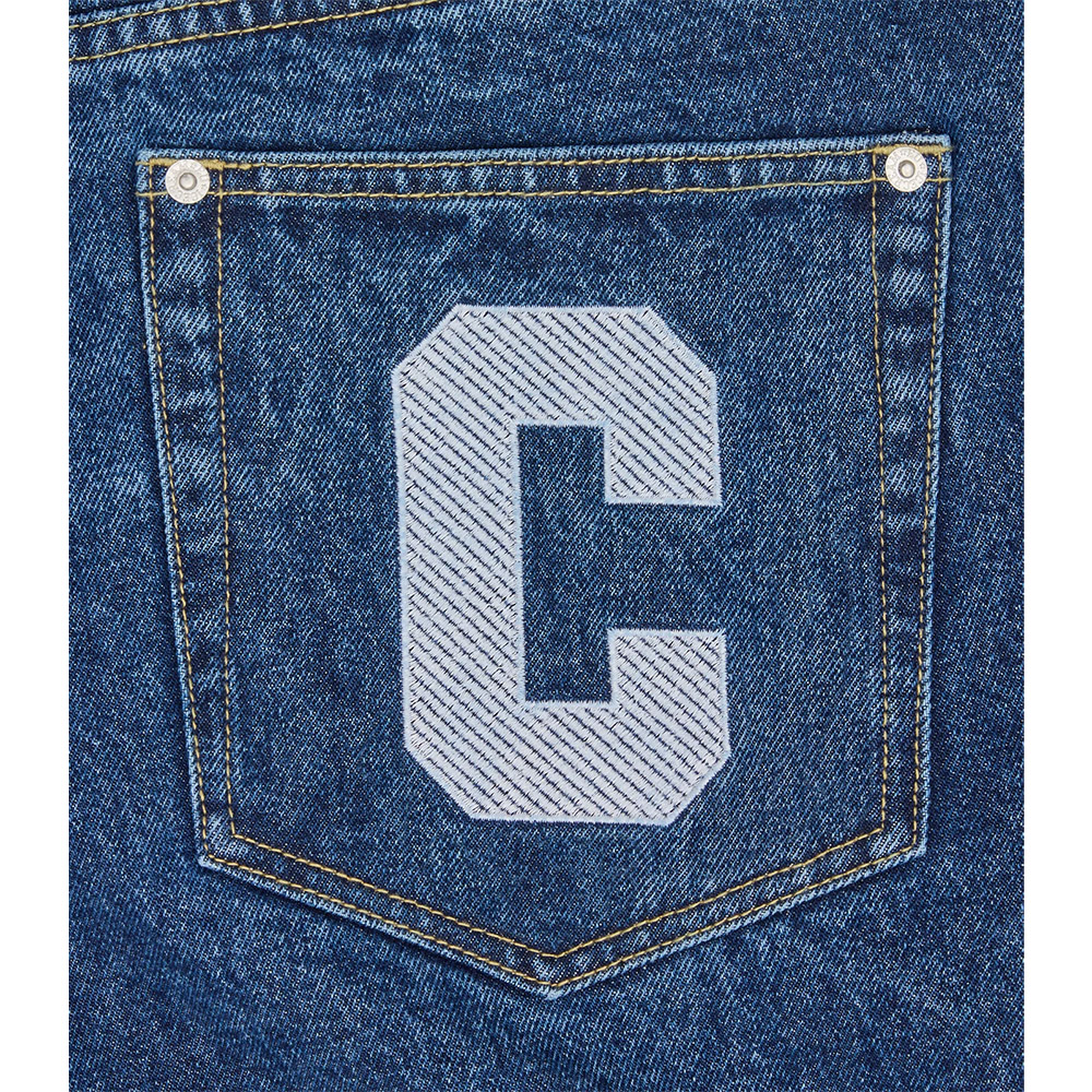 ICECREAM Pantaloncini Denim Shorts Running Dog Triple Scoop Mid Wash Blue 