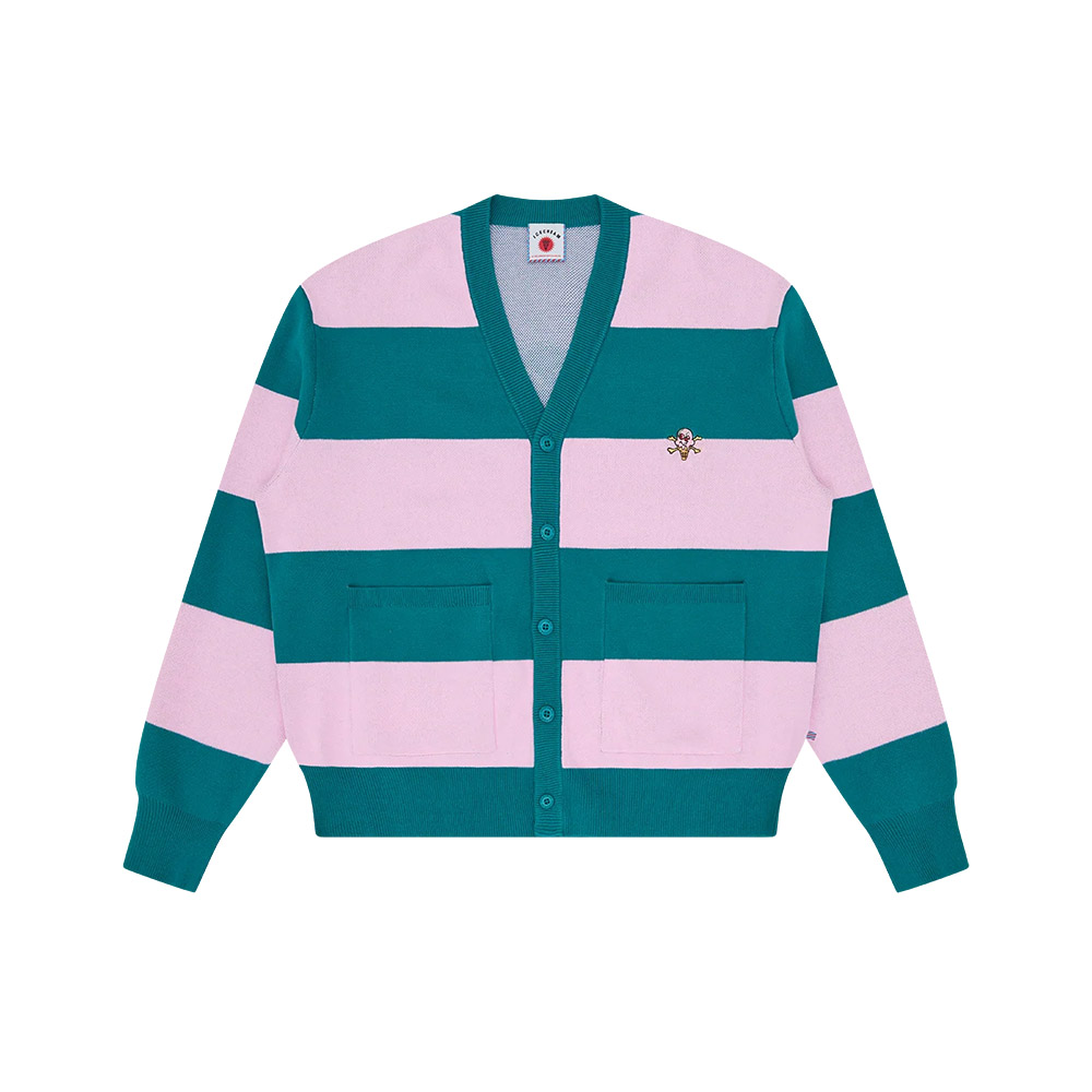 ICECREAM Cardigan Knitted Striped Cones & Bones