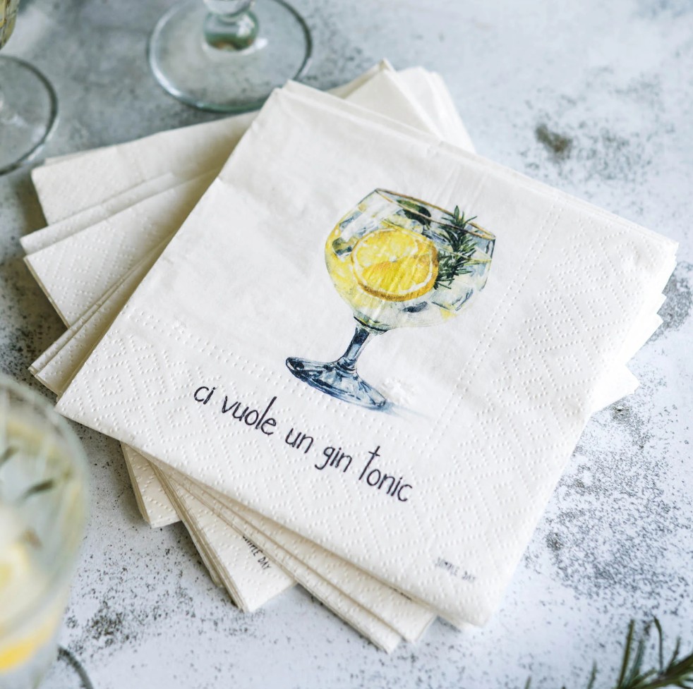 Set 20 tovaglioli in carta Ci vuole un Gin Tonic