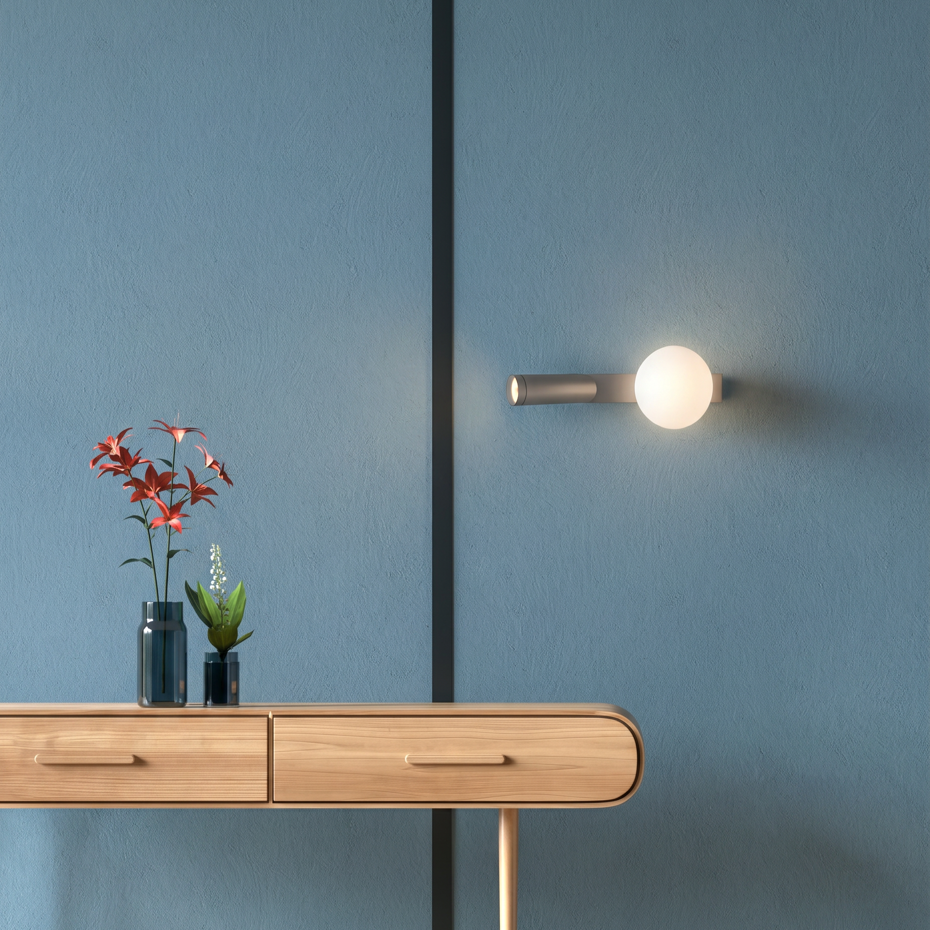 NIVIS APPLIQUE ANTRACITE 4W 3000K + 1x6W LED G9