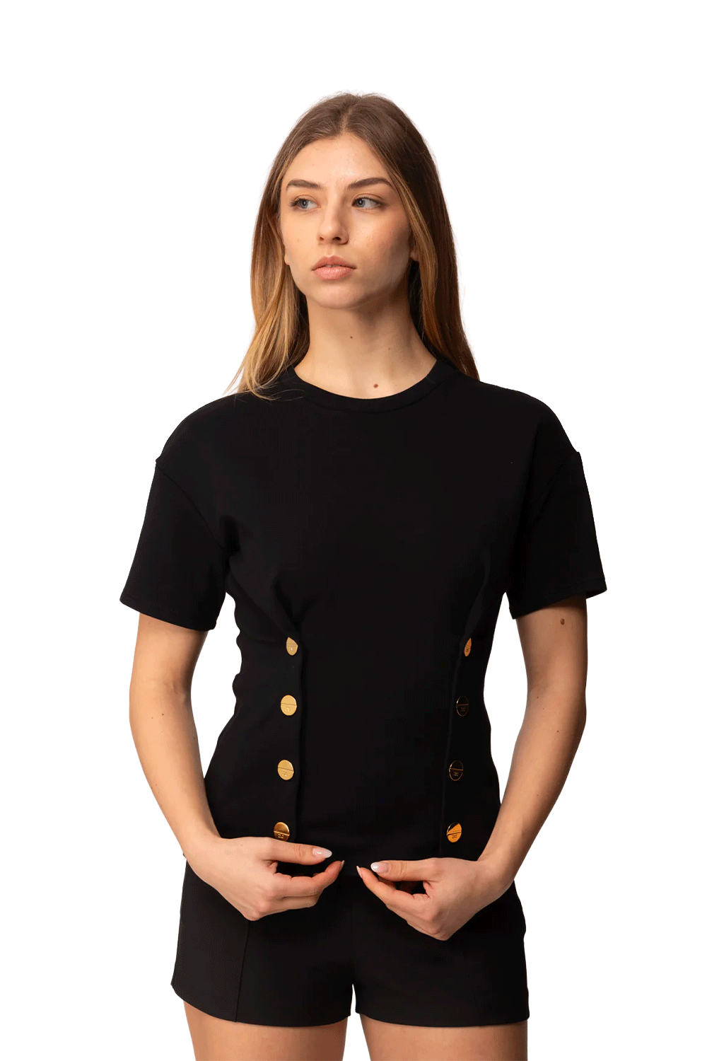 T-shirt Girocollo con Applicazioni