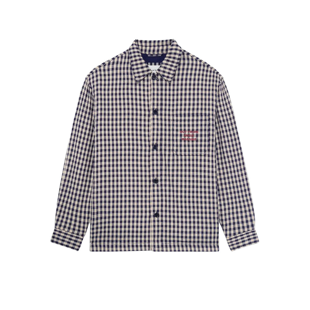 DRÔLE DE MONSIEUR Giacca  Overshirt Check With Slogan