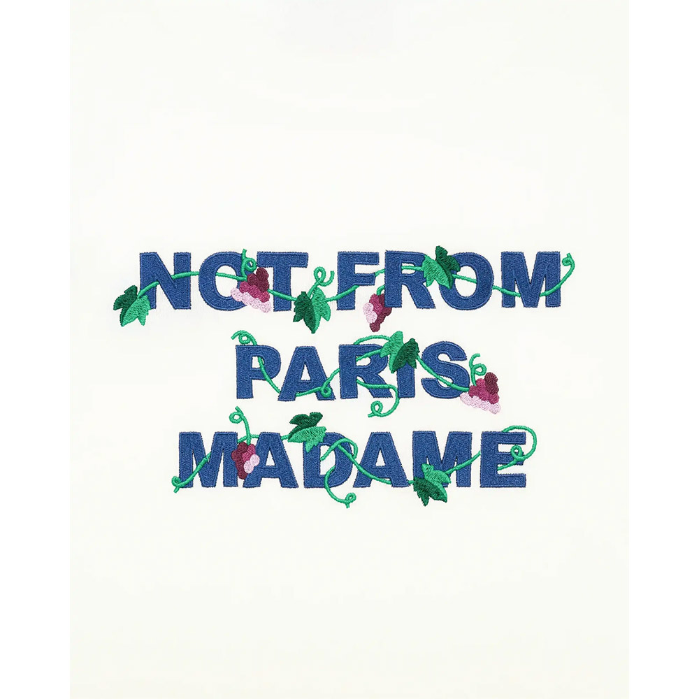 DRÔLE DE MONSIEUR Maglietta Maniche Corte Tee Slogan Vine Embroidered White 