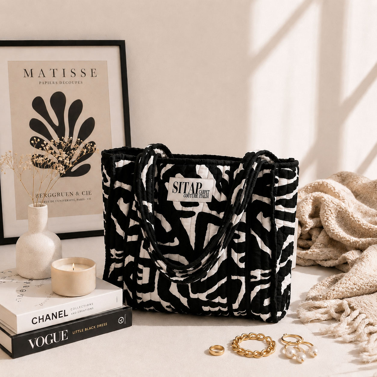 Borsa Tote BLACK AND WHITE – Stile Contemporaneo e Praticità Quotidiana
