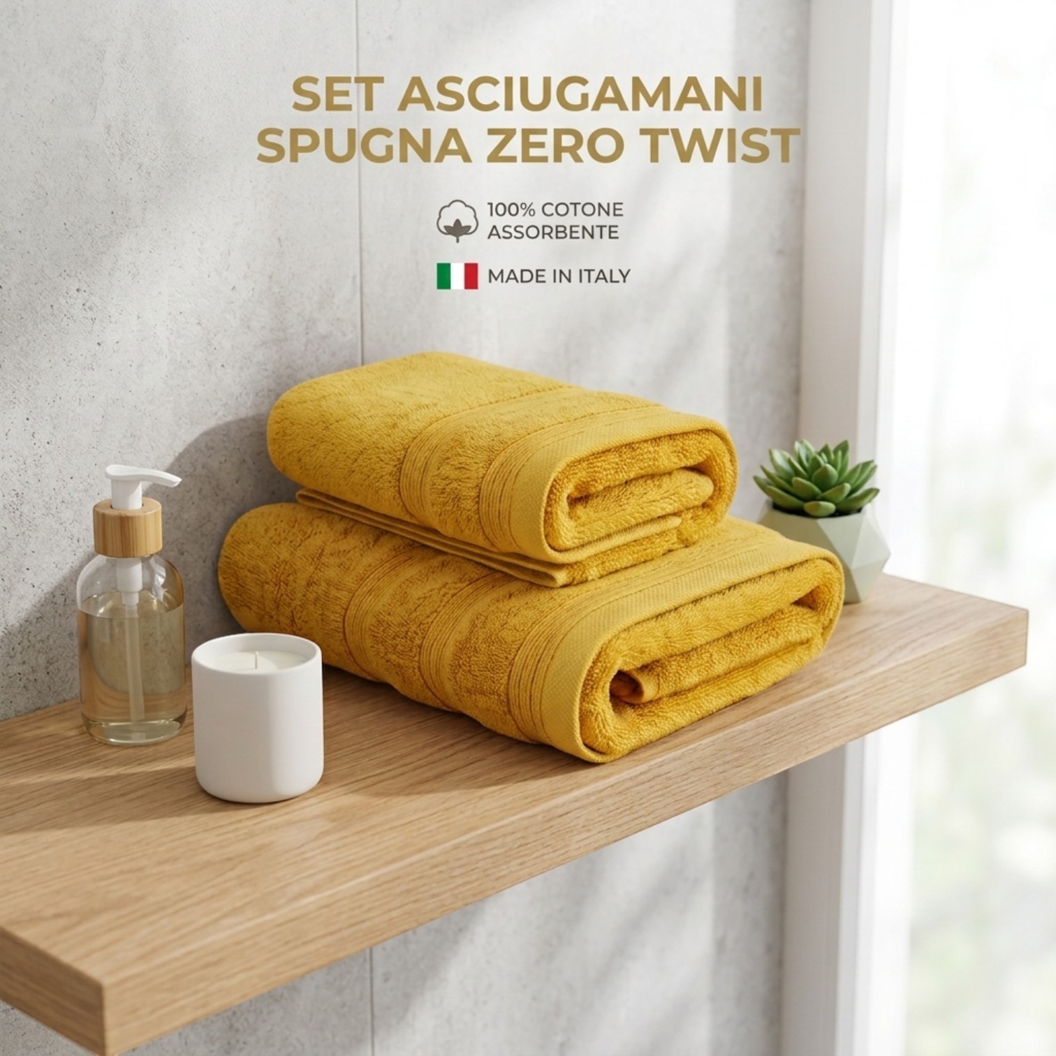 Coppia Asciugamani Spugna Zero Twist - 13 colori
