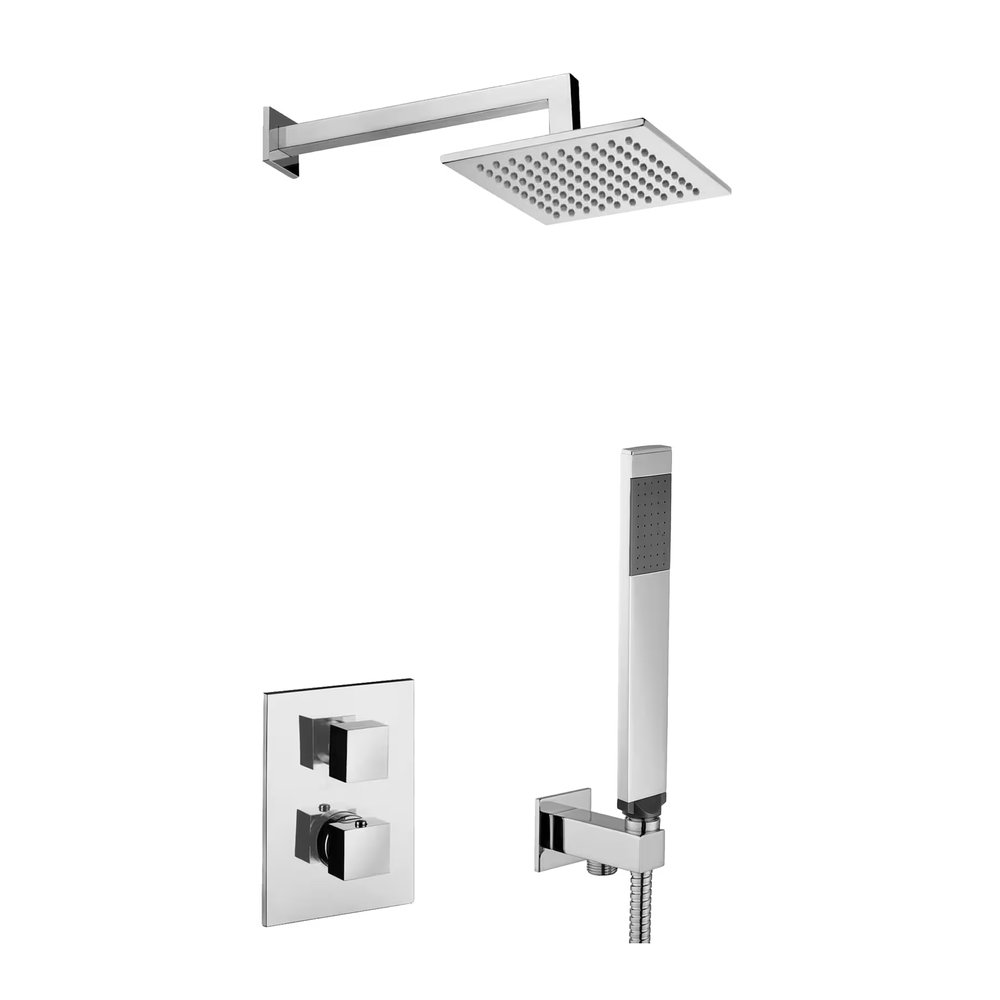 Paffoni LEVEL Serie Duschset Thermostat Quadro Chrom