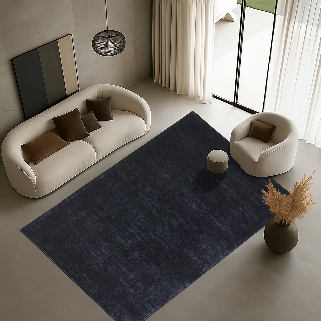Tappeto EUCALYPTUS DARK NAVY: Raffinatezza Monocromatica per i Tuoi Spazi