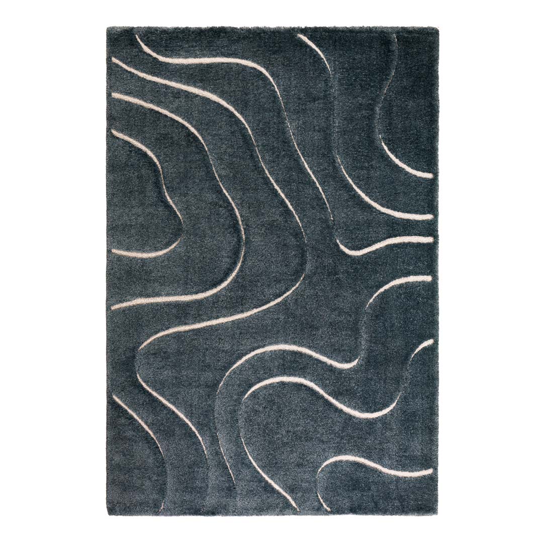 Tappeto VENERE 3 BLU – Design ondulato per un’eleganza senza tempo - Immagine principale