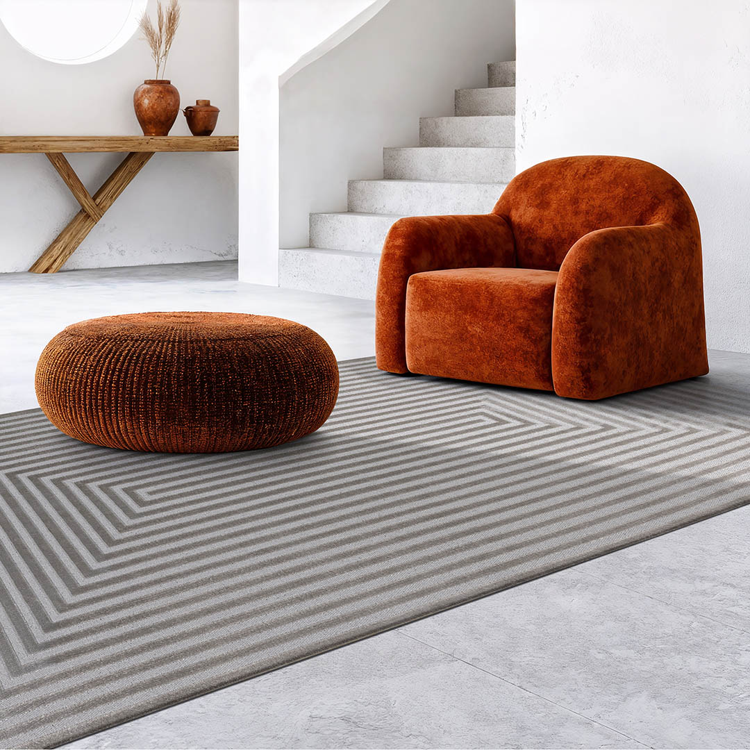 ELODIE TWO GREIGE – Geometrie Eleganti e Comfort Contemporaneo