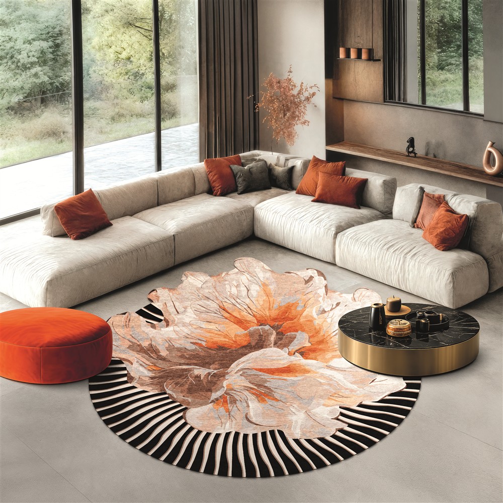 AMBER BLOOM – Tappeto di Design tra Arte Floreale e Comfort Naturale