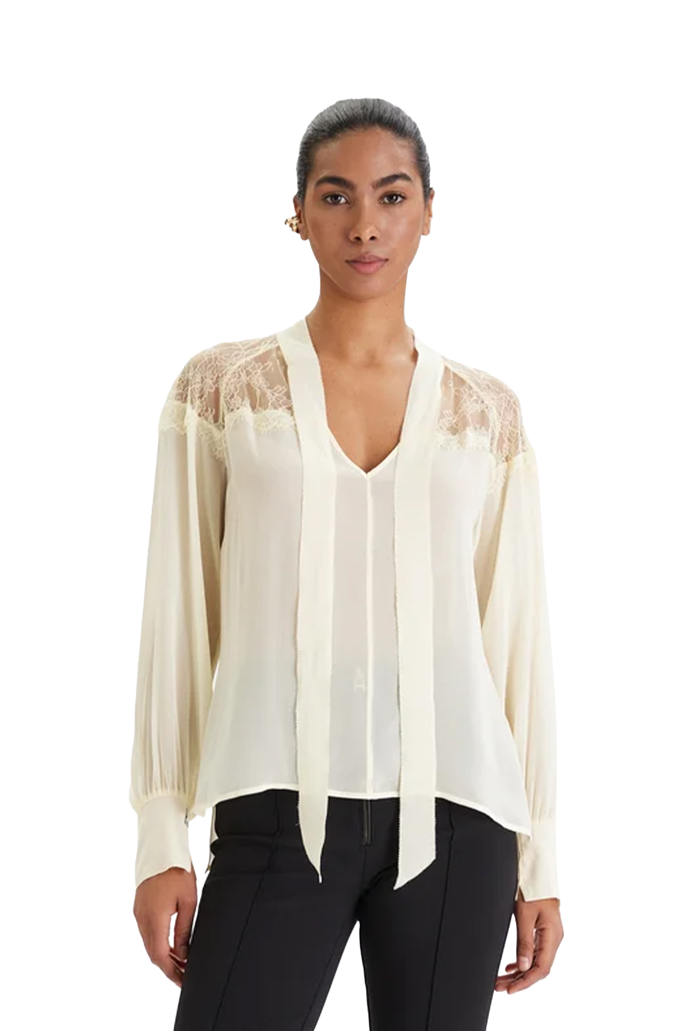 Blusa Fluida con Fiocco