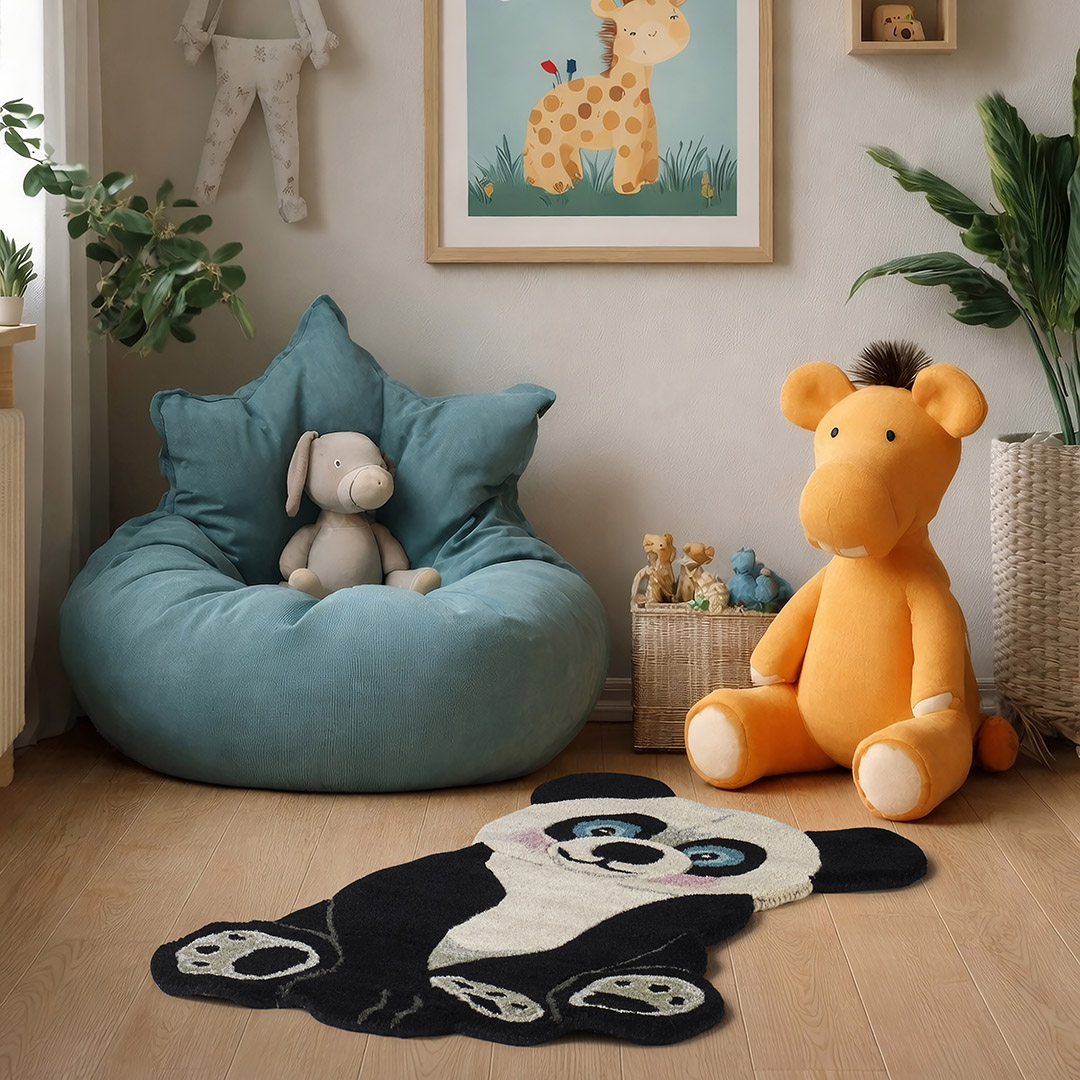 Teppich ANIMALS PANDA BLACK/WHITE – Stilvoller Spielgefährte fürs Kinderzimmer