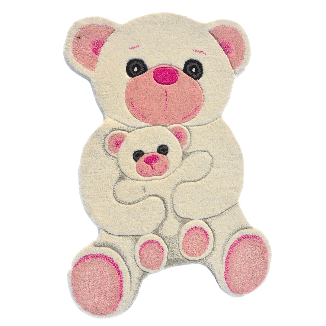 Tappeto per Bambini ANIMALS POLAR BEAR IVORY/PINK – Tenerezza e Qualità per la Cameretta