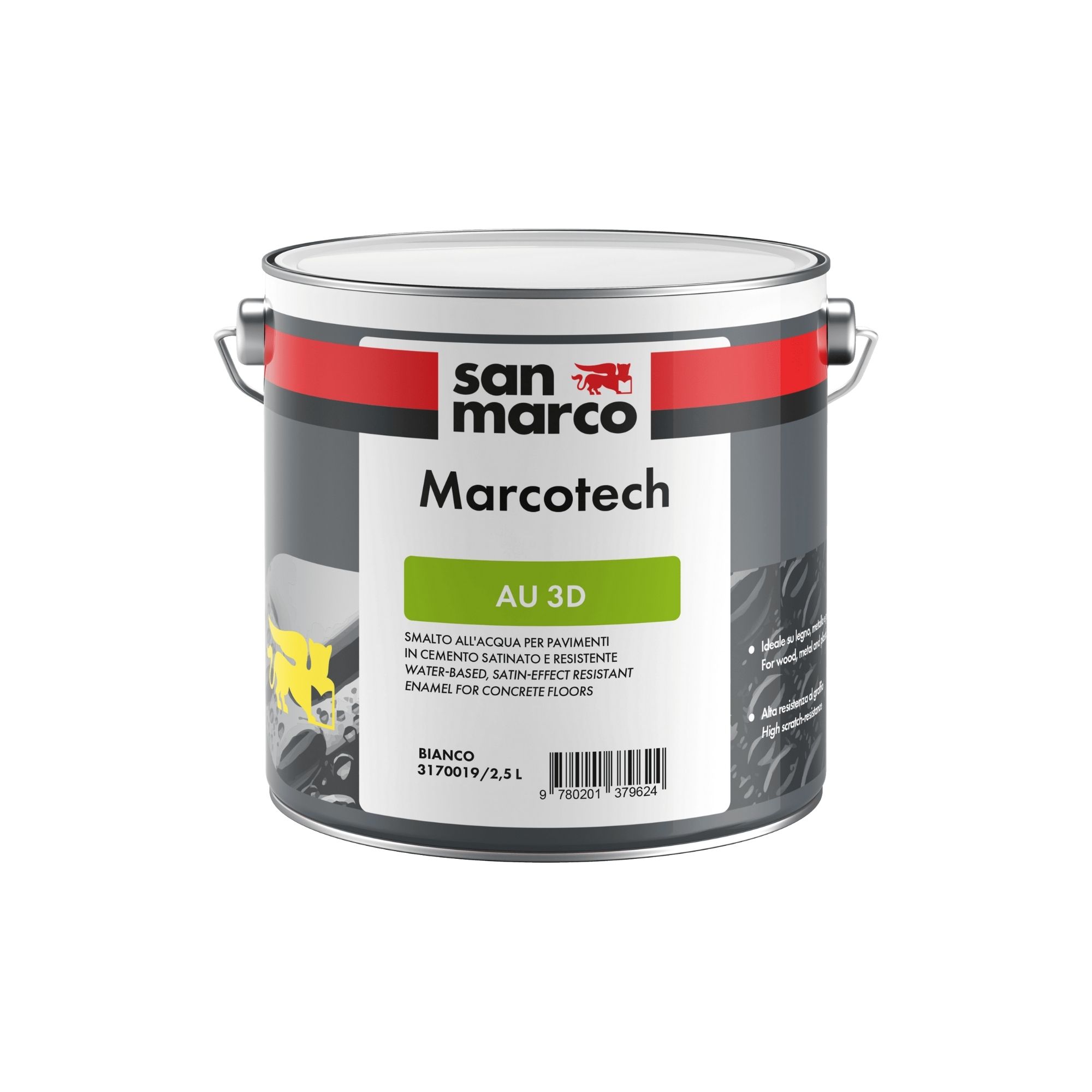 MARCOTECH AU 3D Smalto per pavimento in cemento, a base acqua: alta resistenza meccanica, effetto satinato, per l'uso in garage domestici. | San Marco