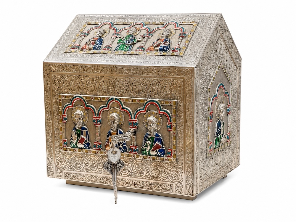 Tabernacolo in bronzo argentato MOLACE SMALTI