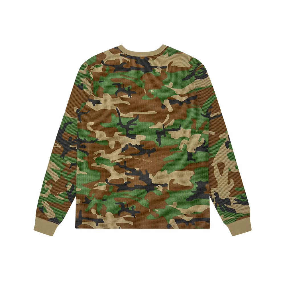 BILLIONAIRE BOYS CLUB Maglia Tee LS Camo Waffle 