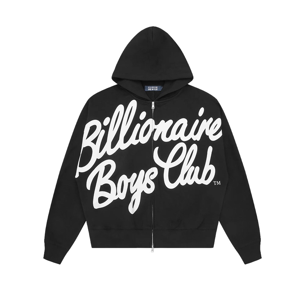 BILLIONAIRE BOYS CLUB Felpa Hood Zip Logo Large Script Through Kimono 