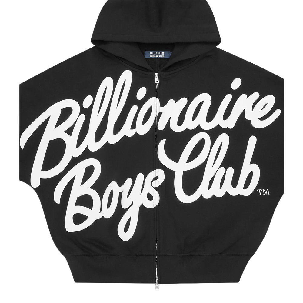 BILLIONAIRE BOYS CLUB Felpa Hood Zip Logo Large Script Through Kimono 