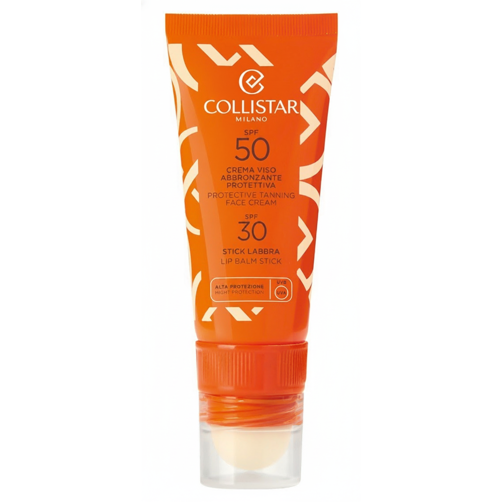 Crema Viso Abbronzante Protettiva Spf50 + Stick Labbra Spf30