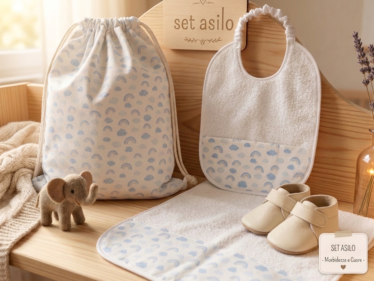 Set Asilo - Disegno Nuvole azzurre
