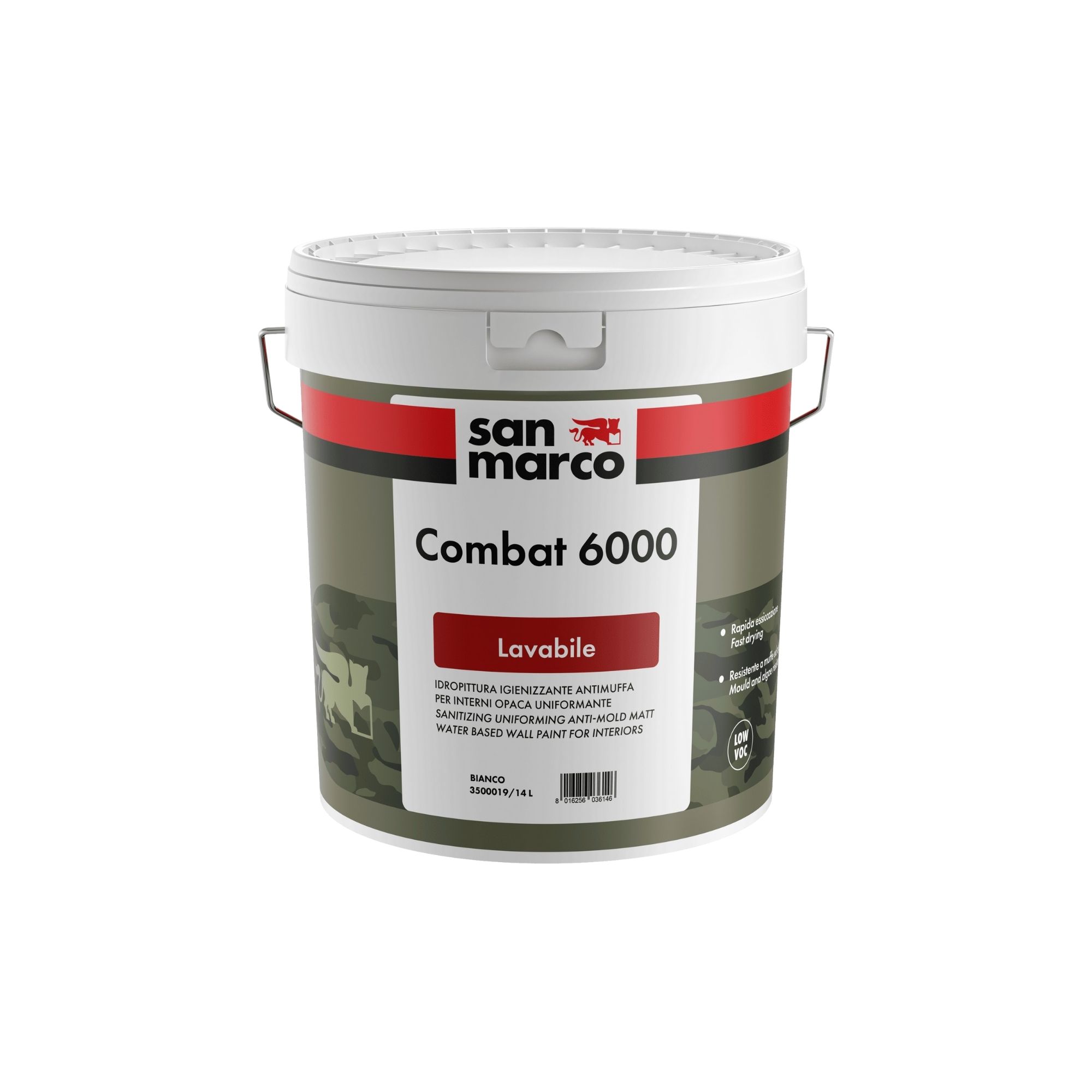COMBAT 6000 Pittura lavabile antimuffa per interni. Molto coprente e ad effetto opaco, asciuga in fretta. | San Marco