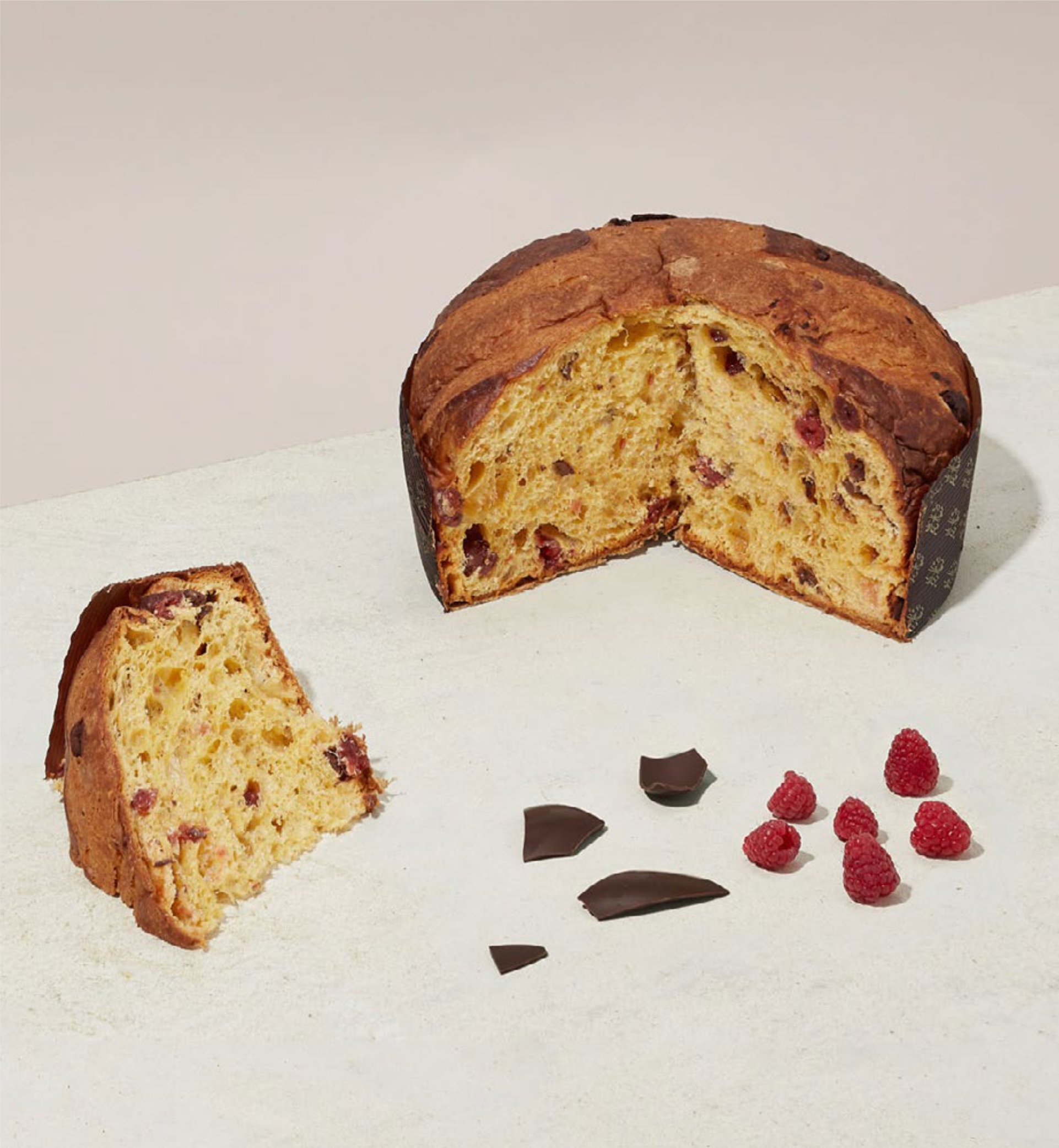 Panettone al cioccolato fondente e lamponi 750 g