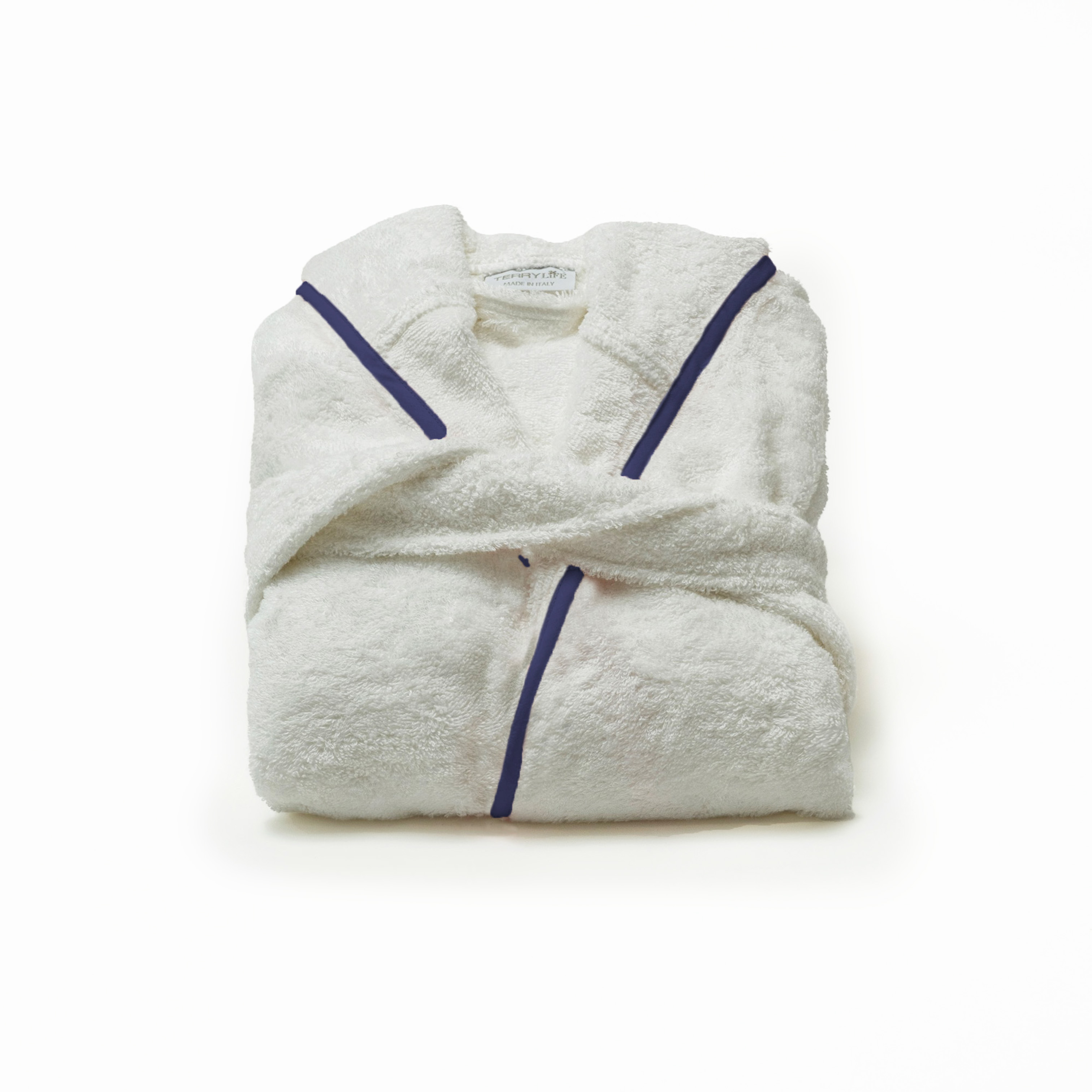 Accappatoio Baby Bianco/Blu Navy - 1 anno rr