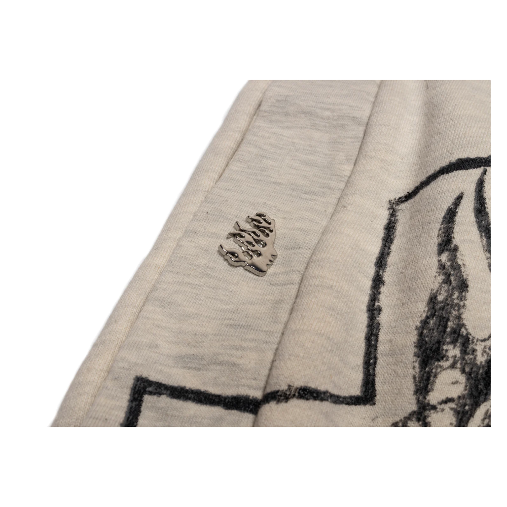 HELLSTAR Pantalone Sweatpants Graffiti Mirror Face Grey