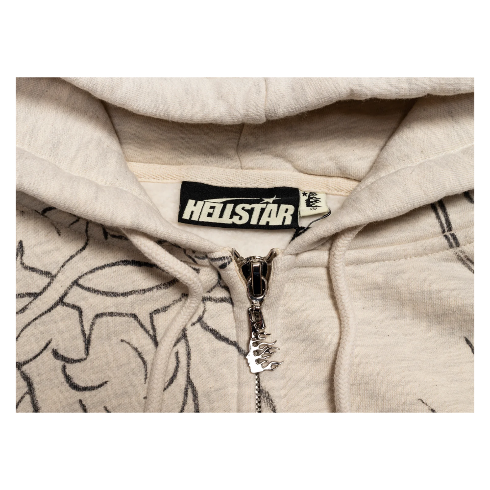 HELLSTAR Felpa Hoodie Zip Up Graffiti Grey 