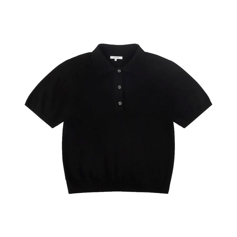 ENTIRE STUDIOS Polo Knit Short Sleeve Cashmere Black 
