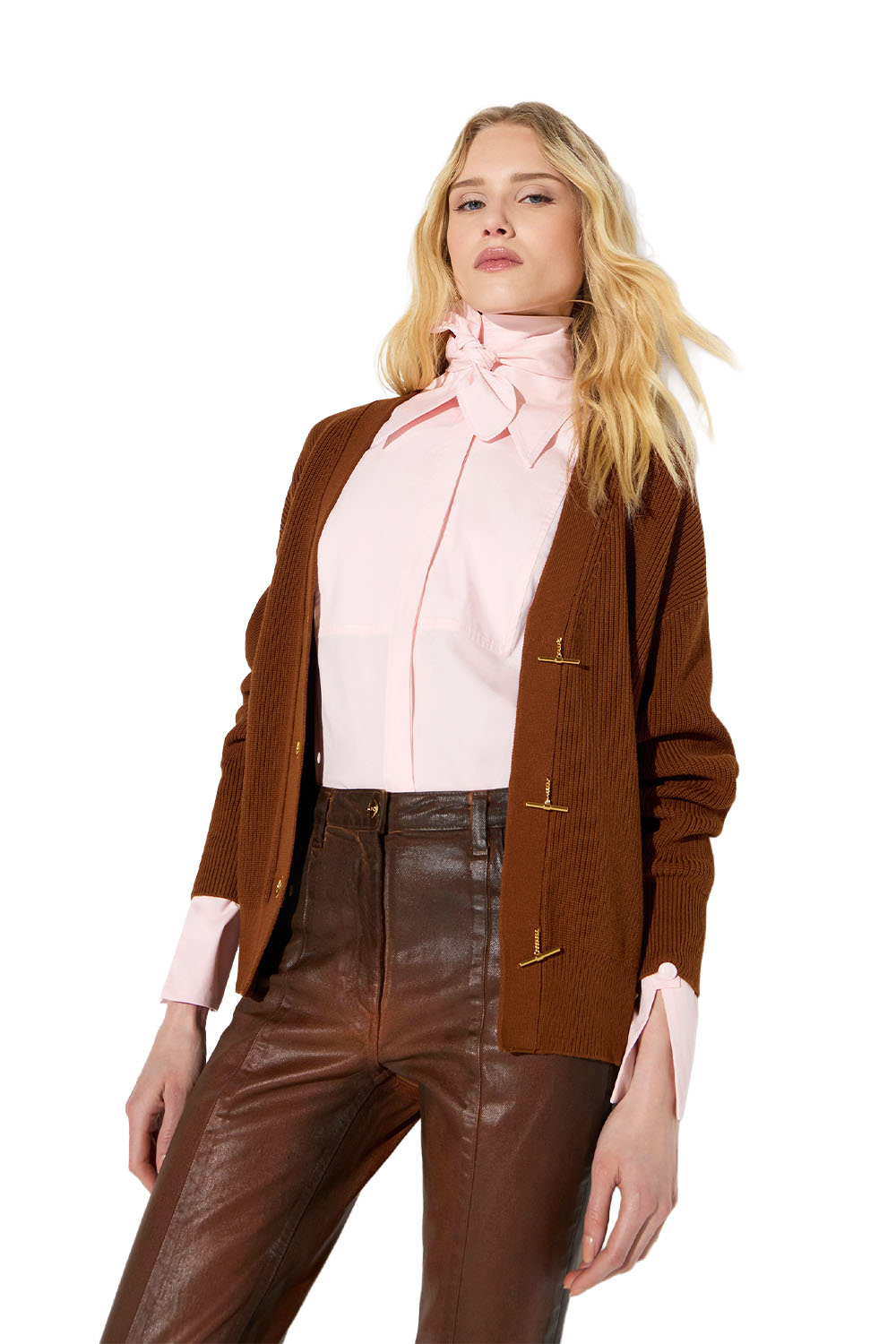 Cardigan in Maglia con Bottoni Gioiello