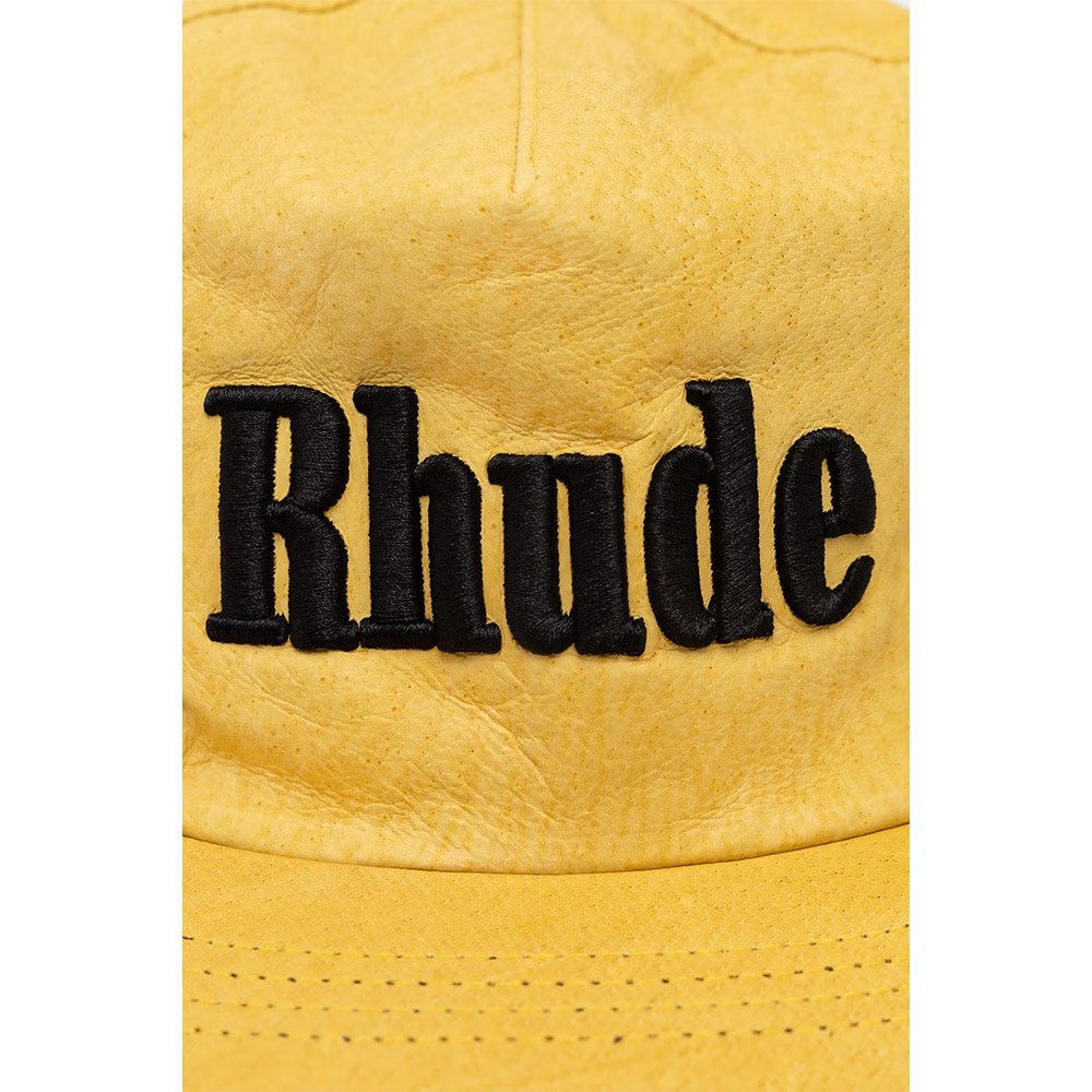 RHUDE Cappello Hat Logo Leather Yellow 