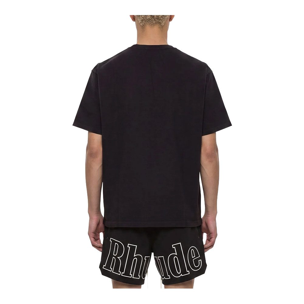 RHUDE Maglietta Maniche Corte Tee Dinero Vintage Black Yellow 