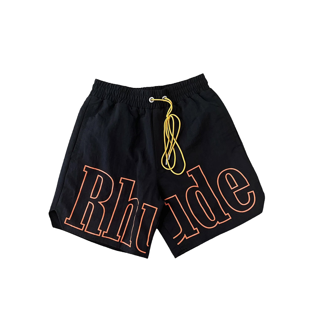 RHUDE Pantaloncini Short Logo Track Black Oranger