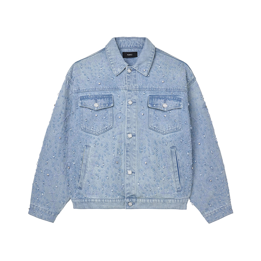 PURPLE Giacca Trucker Jacket Embellished 