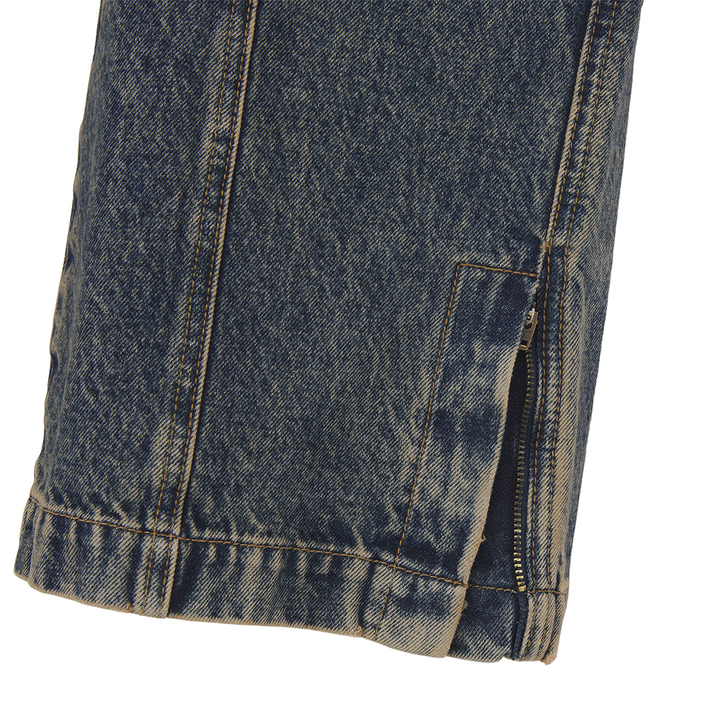IUTER Pantalone Denim Pants Grid Zipped 